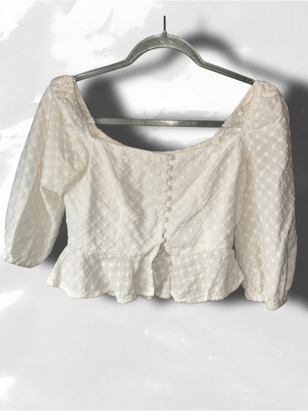 vintage y2k / 90s white croquet top